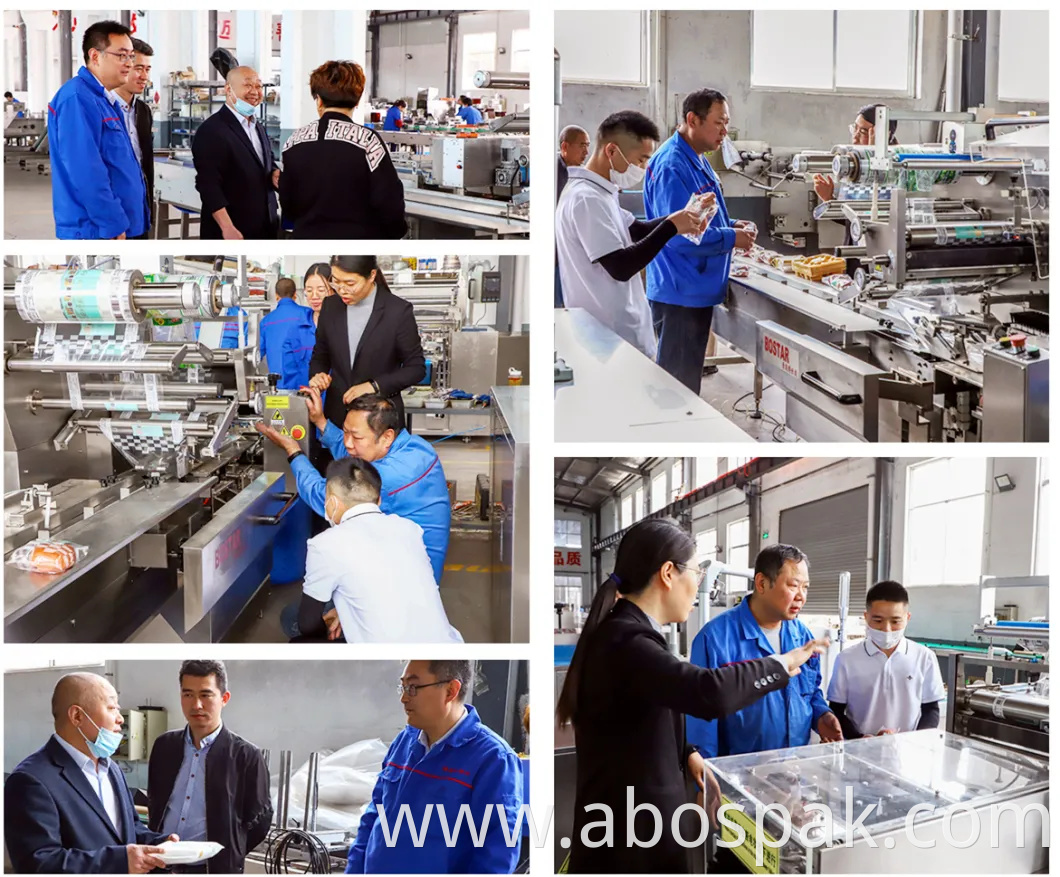 Croissant /Bread/ Cupcake/ Pop Corn/ Round Biscuit/ Small Food Automatic Three Servo Pillow Flow Packing Packaging Machine with Nitrogen Filling Function